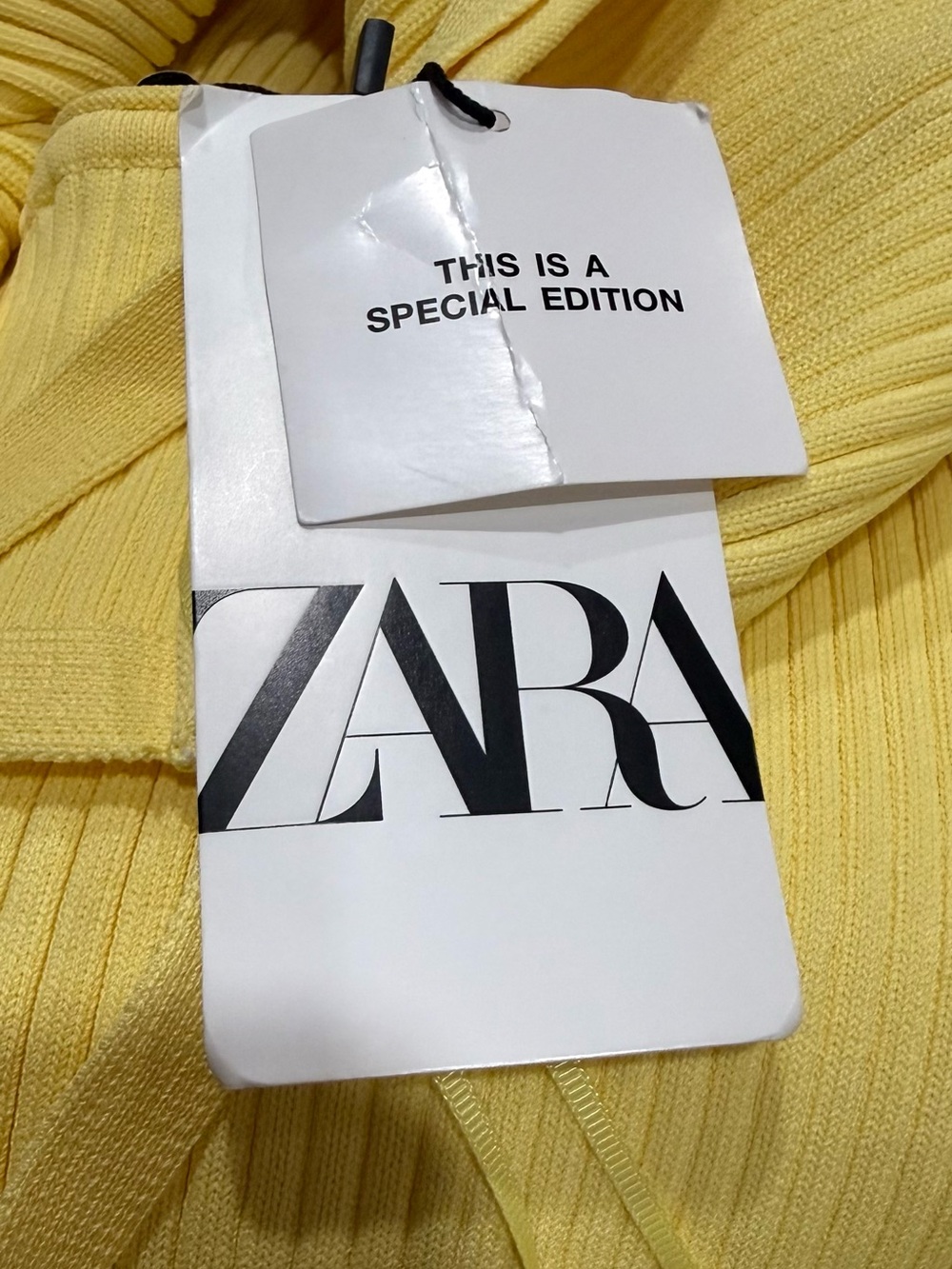 Zara Yellow Ribbed Midi Dress - Picture 3 of 10